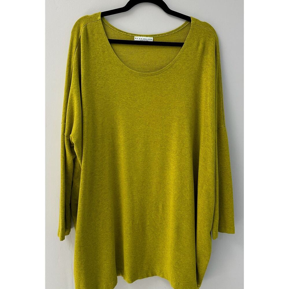 Bryn Walker Lagenlook Oversized Boatneck Tunic Top Green Size M | Artsy Flowy